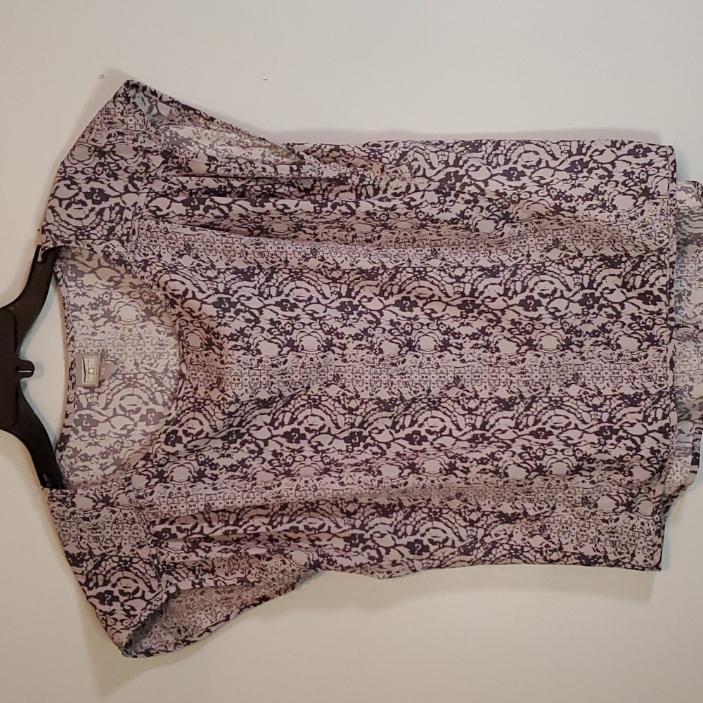 CONVERSE One Star Lightweight Flowy Cap Sleeve Blouse Tunic in Gray Size XS